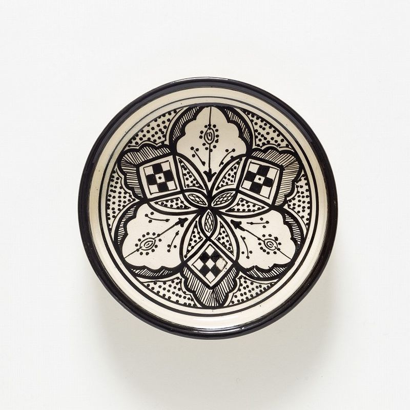 【モロッコ3大陶器】サフィ　プレート　ブラック 　M