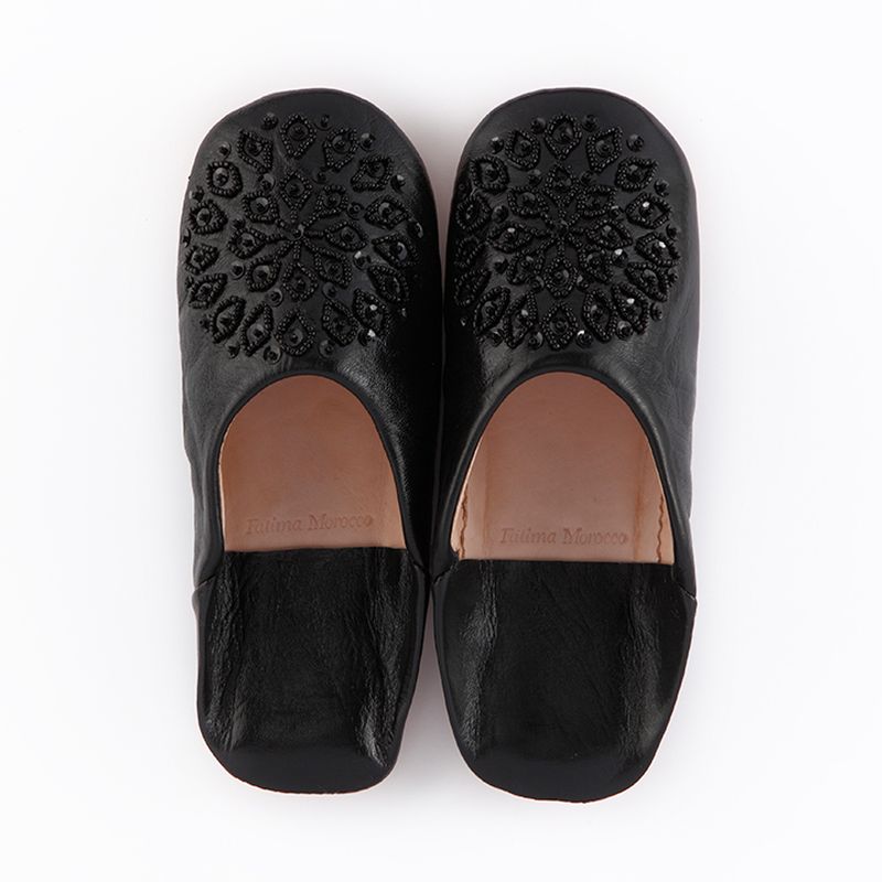 スパンコール バブーシュ ブラック