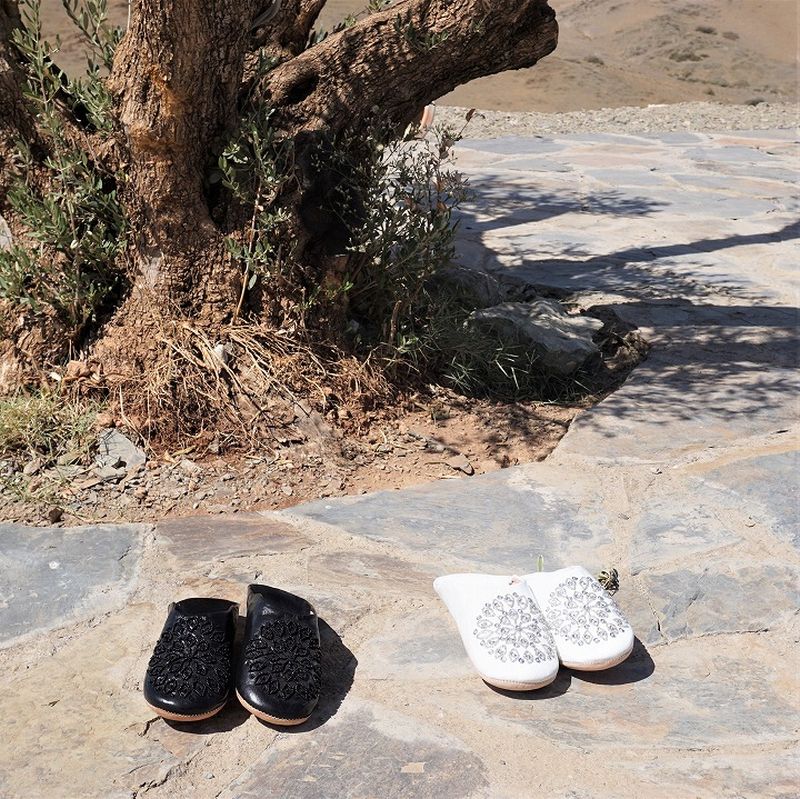 スパンコール バブーシュ ブラック