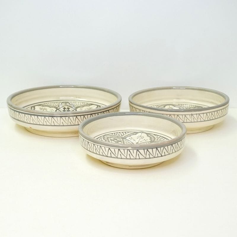 【モロッコ3大陶器】サフィ プレート グレー S