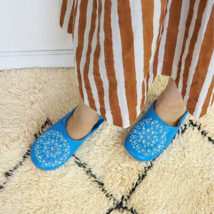 スパンコール バブーシュ ブルー