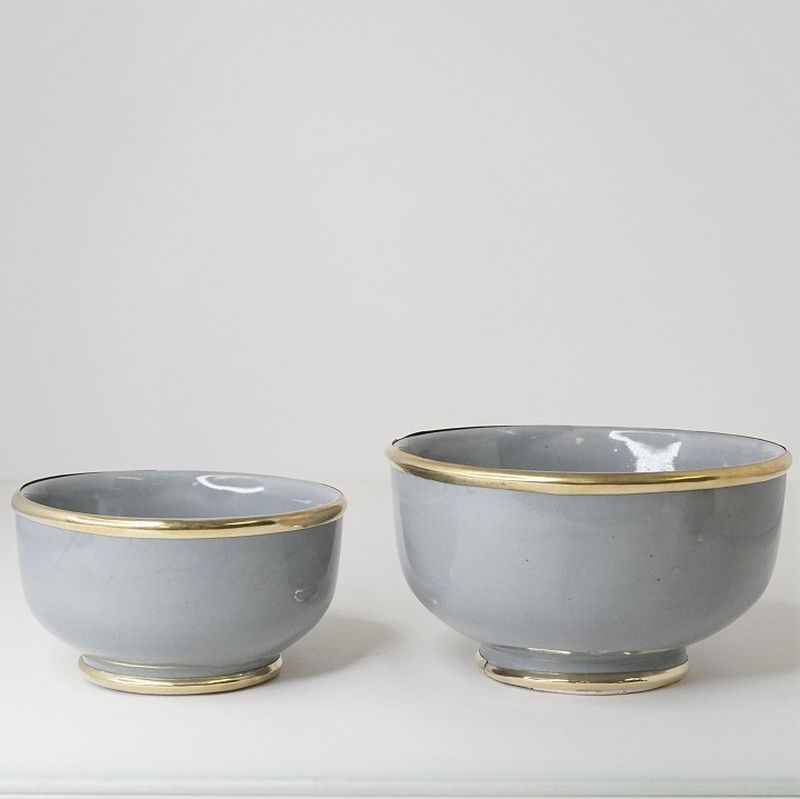 【モロッコ3大陶器/サフィ】セラミックボウルメタル付き グレー