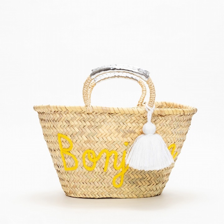 タッセルメッセージバスケット Bonjour イエロー