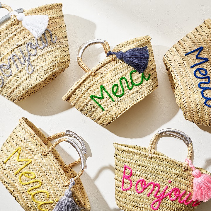 タッセルメッセージバスケット Bonjour イエロー