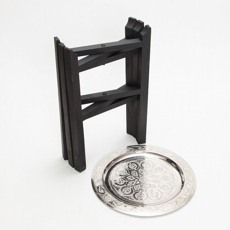 モロッコ　ティーテーブル　シルバー モロッコシルバートレイテーブルΦ40 cm | Sweet Things