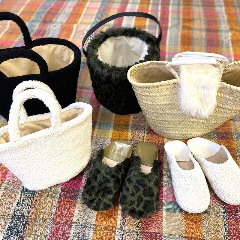 エコファーレザーハンドルバケツ　ヒョウ