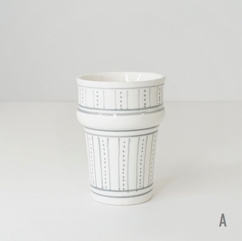 【モロッコ3大陶器/サフィ】セラミックコップ　S　グレー