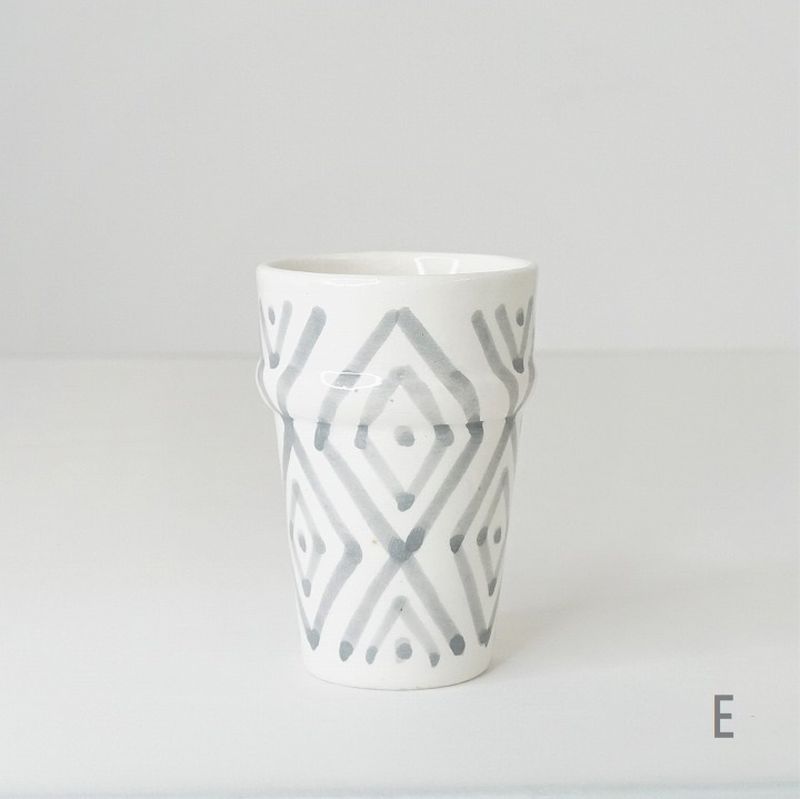 【モロッコ3大陶器/サフィ】セラミックコップ　S　グレー
