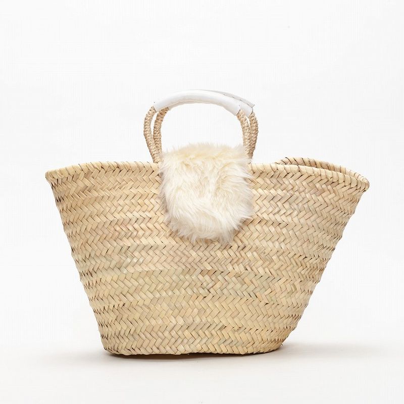 エコファーフラップバスケットL　ホワイト