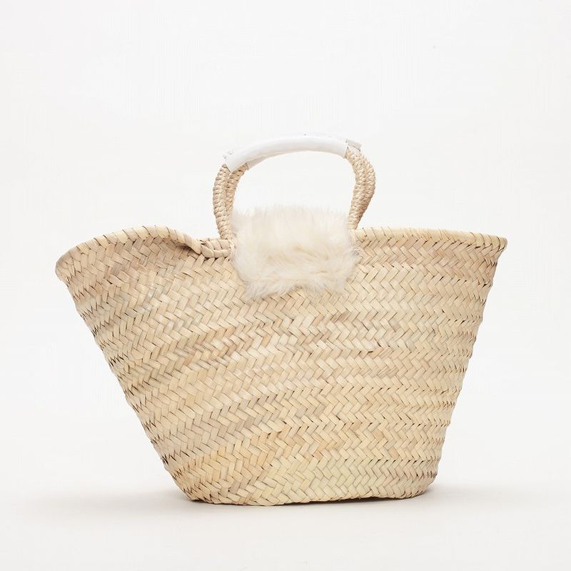 エコファーフラップバスケットL　ホワイト