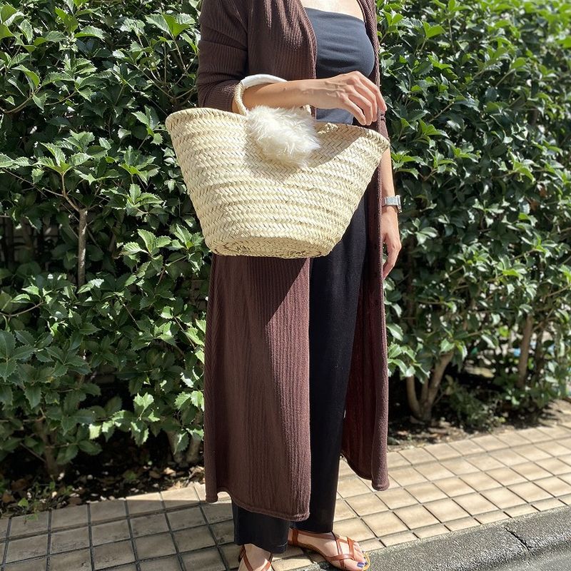 エコファーフラップバスケットL　ホワイト