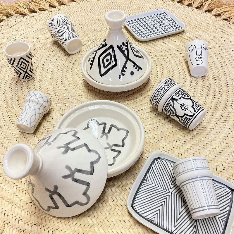 【モロッコ3大陶器/サフィ】セラミックタジン グレー