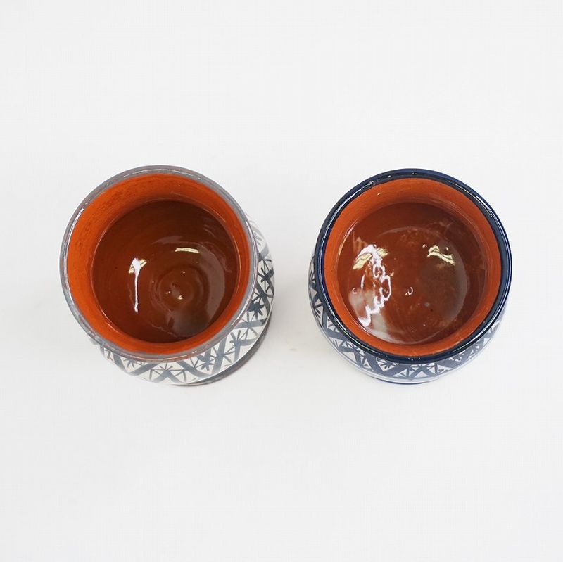 【モロッコ3大陶器】サフィ　ワインカップ　グレー