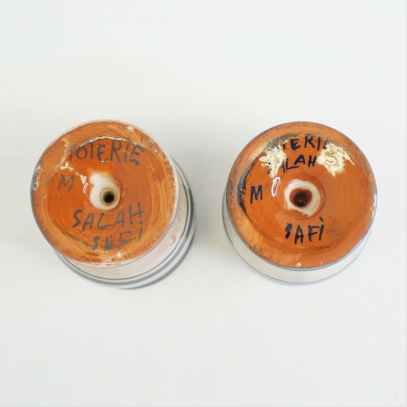 【モロッコ3大陶器】サフィ　ワインカップ　グレー