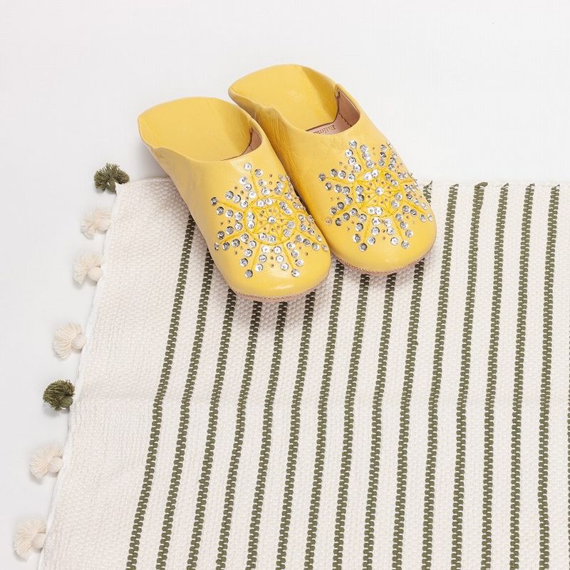 ポンポンバスマット　カーキ