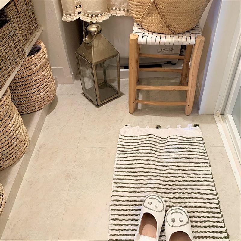 ポンポンバスマット　カーキ