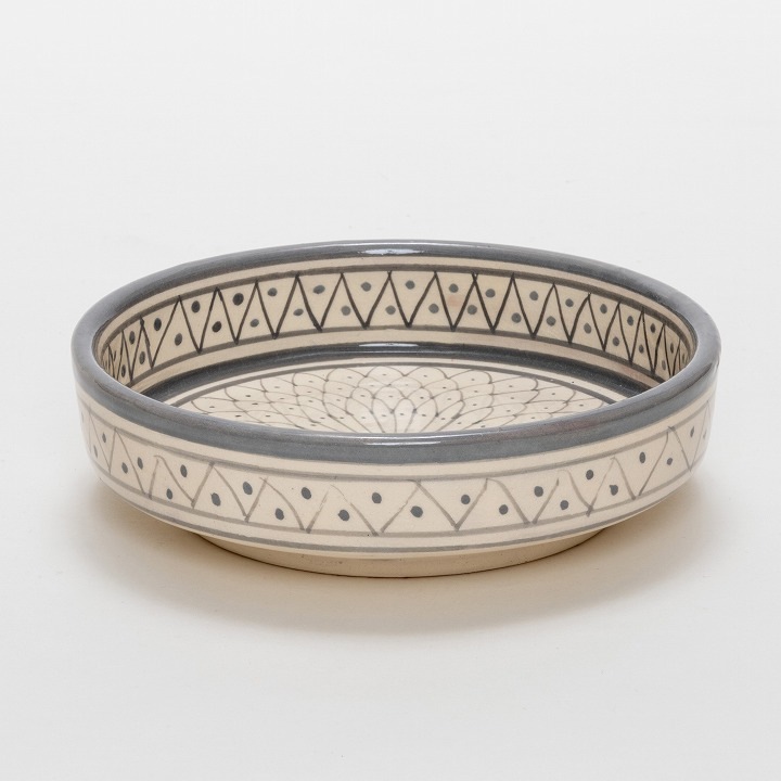 【モロッコ3大陶器】サフィ プレート グレー