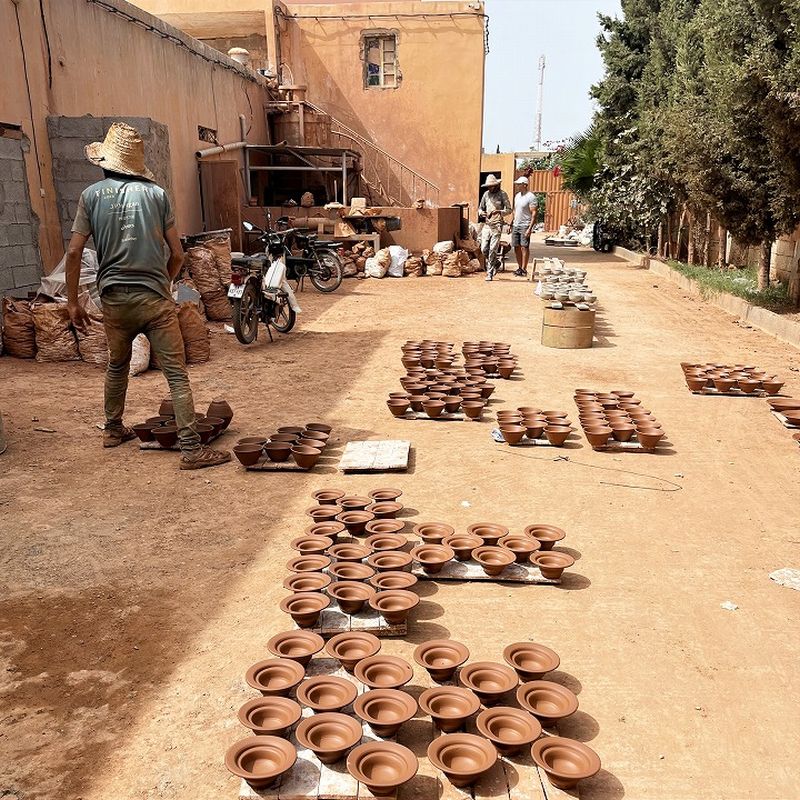 【モロッコ3大陶器】サフィ プレート グレー