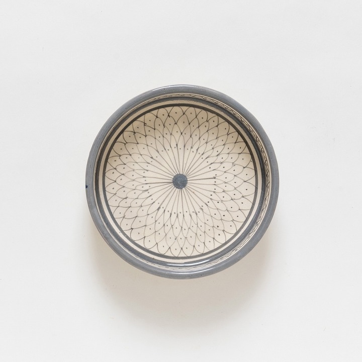 【モロッコ3大陶器】サフィ プレート グレー