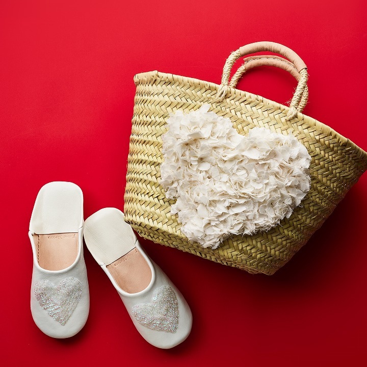 ハートスパンコール バブーシュ クリア