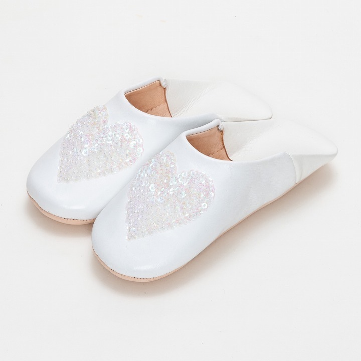 ハートスパンコール バブーシュ クリア