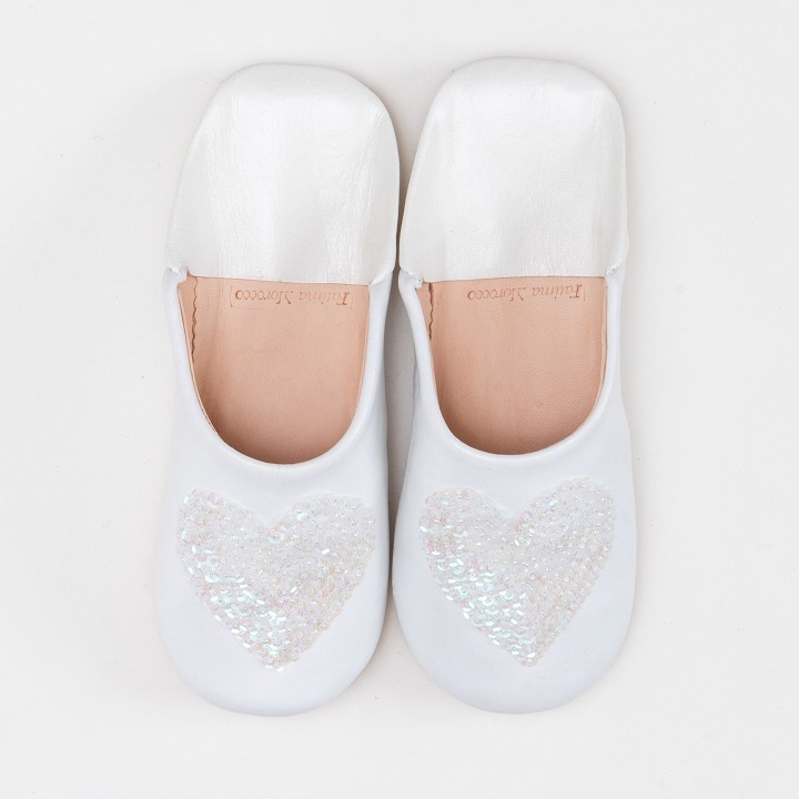 ハートスパンコール バブーシュ クリア