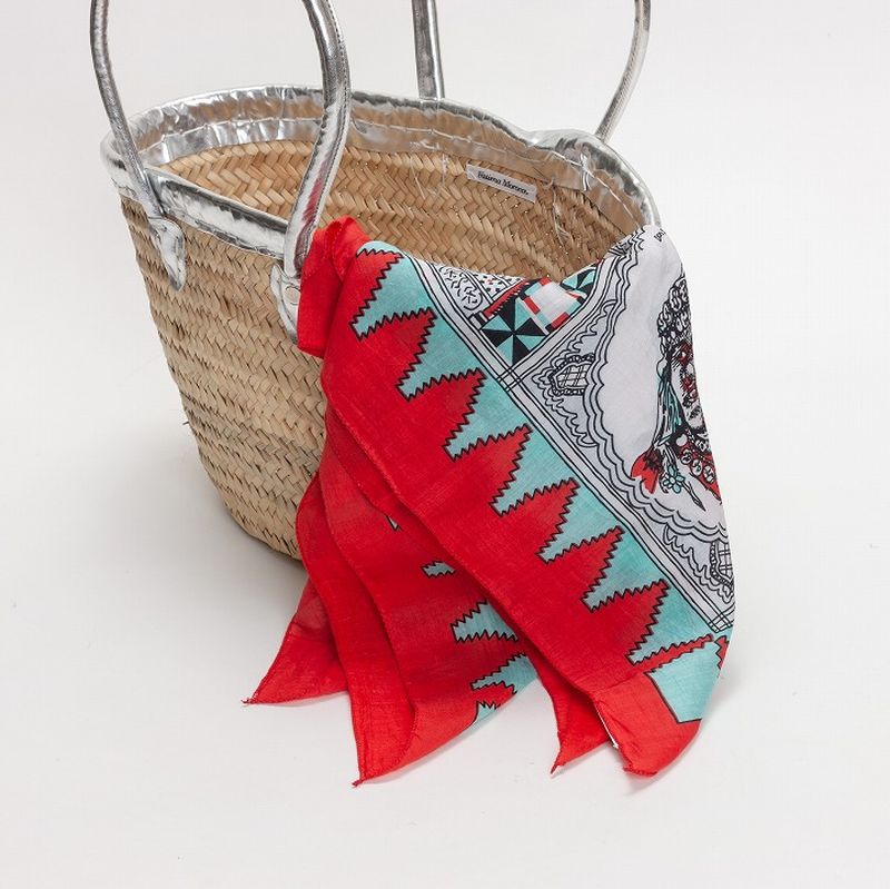 スカーフ モロッコ柄 レッド