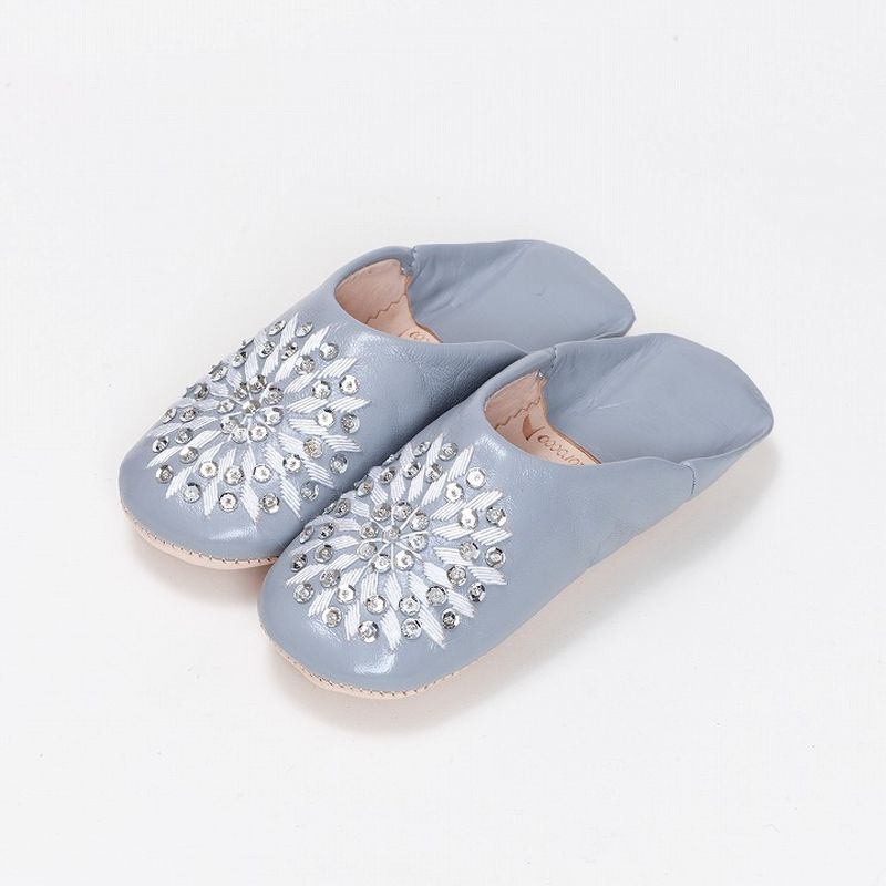 キッズサブラスパンコール バブーシュ　グレー