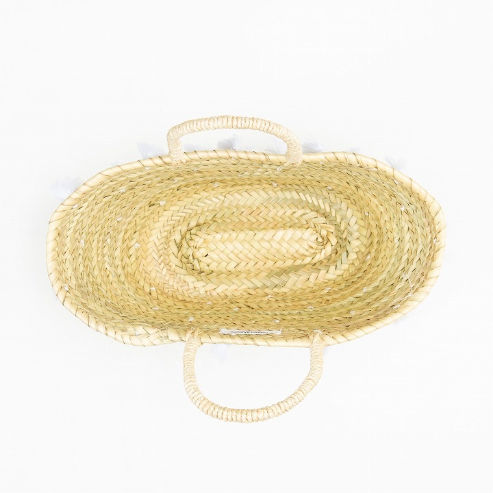 タッセルバスケット　ホワイト