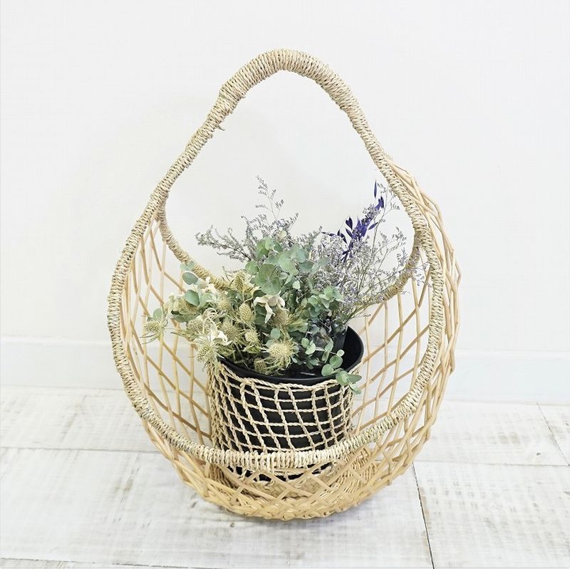 ラタンラウンドカゴ