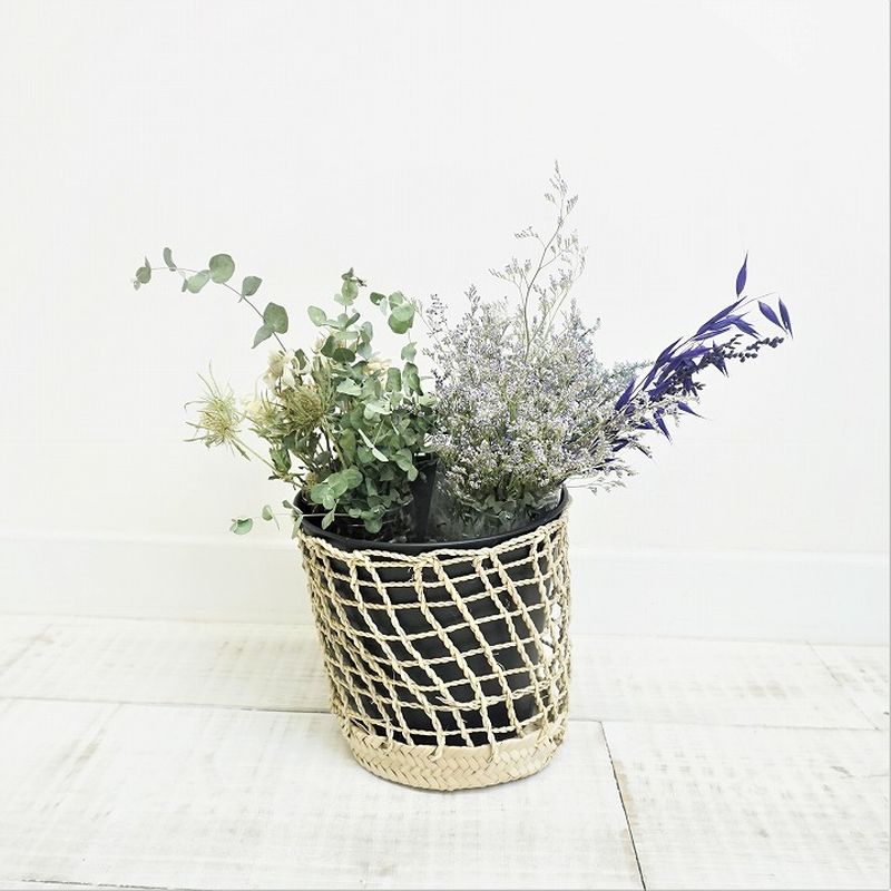 クロス編み筒型バスケットセット