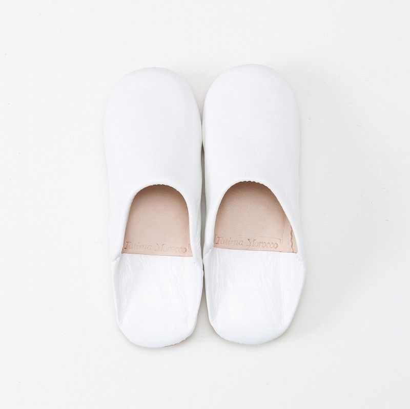 キッズシンプル バブーシュ　ホワイト