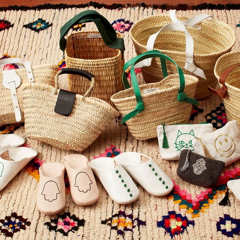 フラップレザーバスケット ブラック M