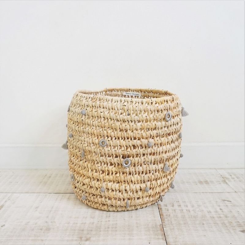 マルチリング筒型バスケット グレー