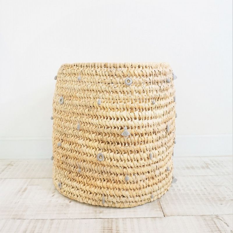 マルチリング筒型バスケット グレー