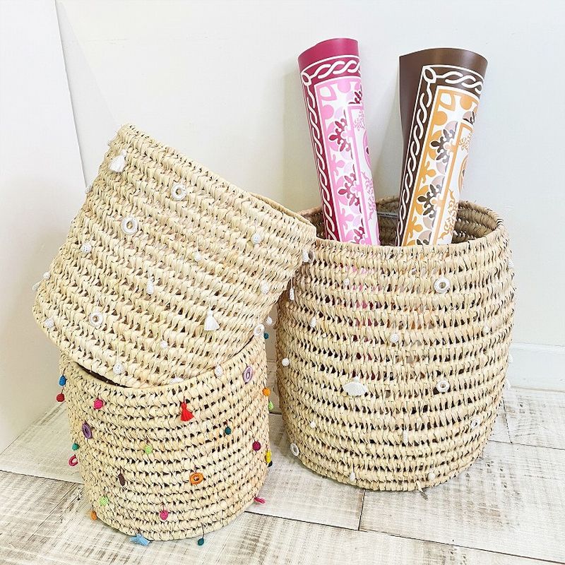 マルチリング筒型バスケット グレー