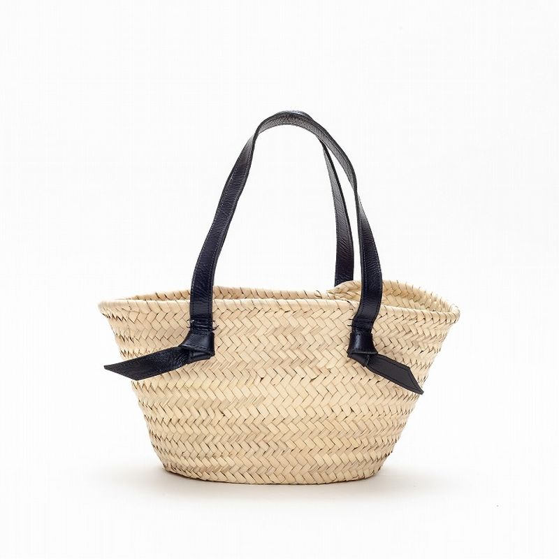 レザータイハンドルバスケット　ブラック　M