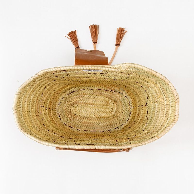 レザーベルトバスケット キャメル