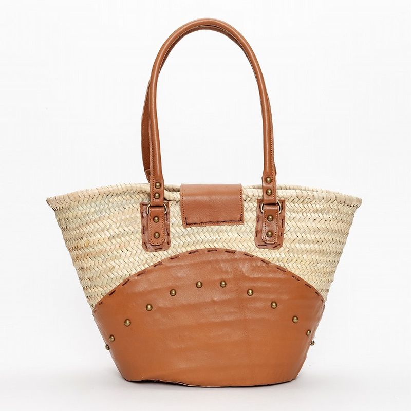 レザーベルトバスケット キャメル