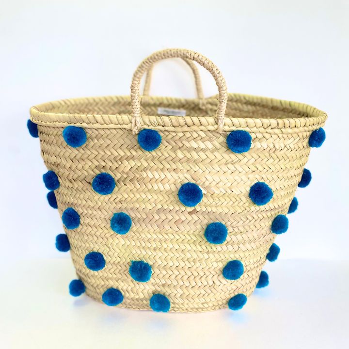 水玉バスケットLL ターコイズ