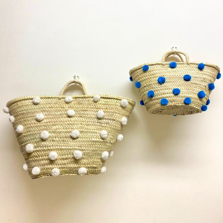 水玉バスケットLL ターコイズ