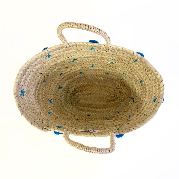 水玉バスケットM　ターコイズ