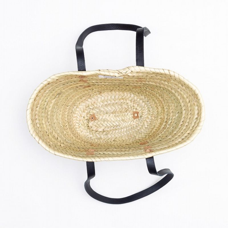 ショルダーレザーバスケットL　ブラック