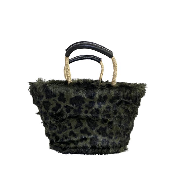 エコファーバスケット ヒョウM カーキ