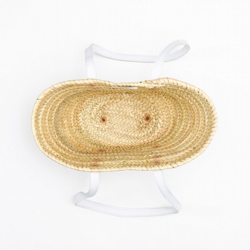 ショルダーレザーバスケットL ホワイト