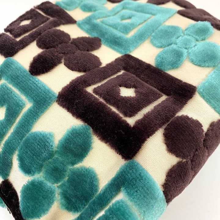 サロン生地ポーチ ブルー