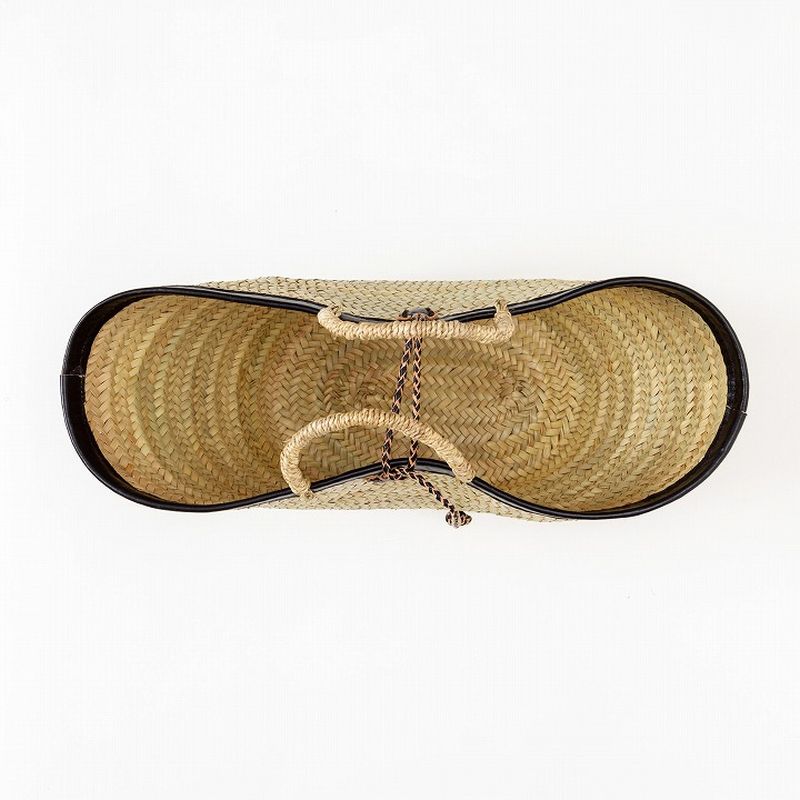 フチレザーロープバスケット ブラック LL