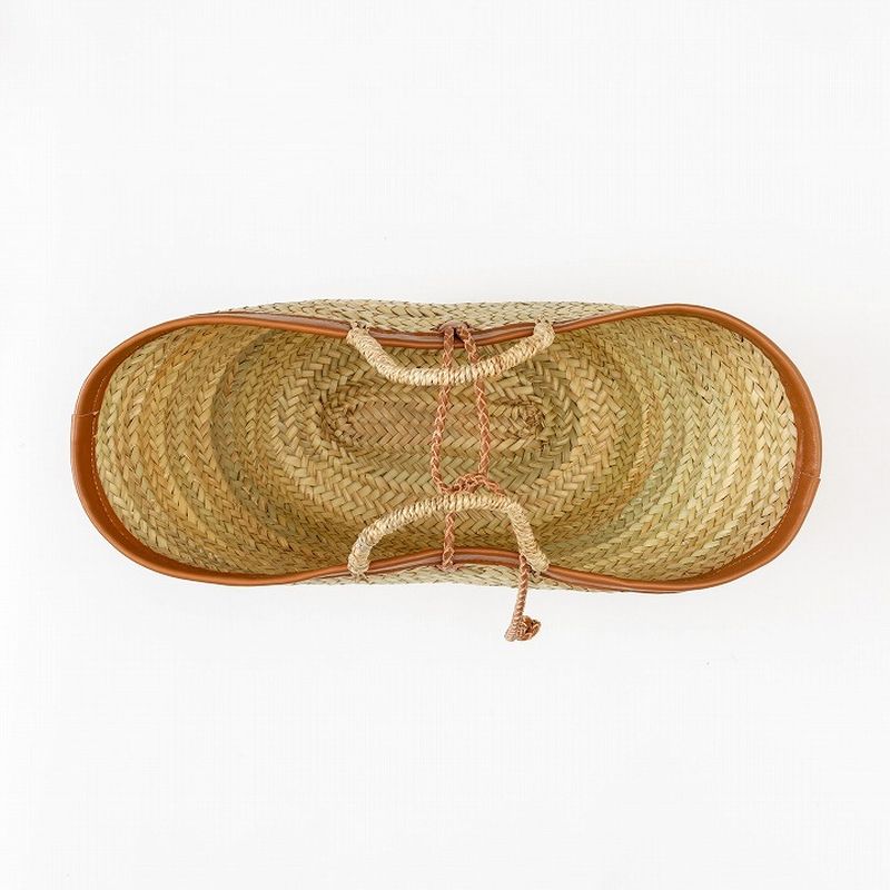 フチレザーロープバスケット　キャメル　LL