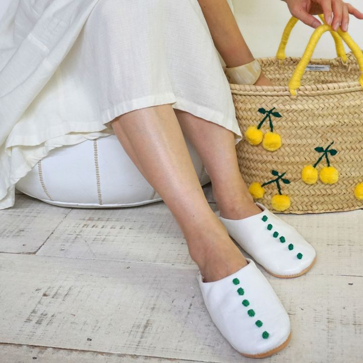 サクランボ毛糸バスケット　イエロー