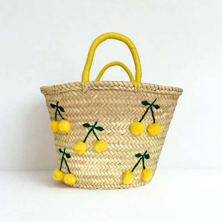 サクランボ毛糸バスケット イエロー